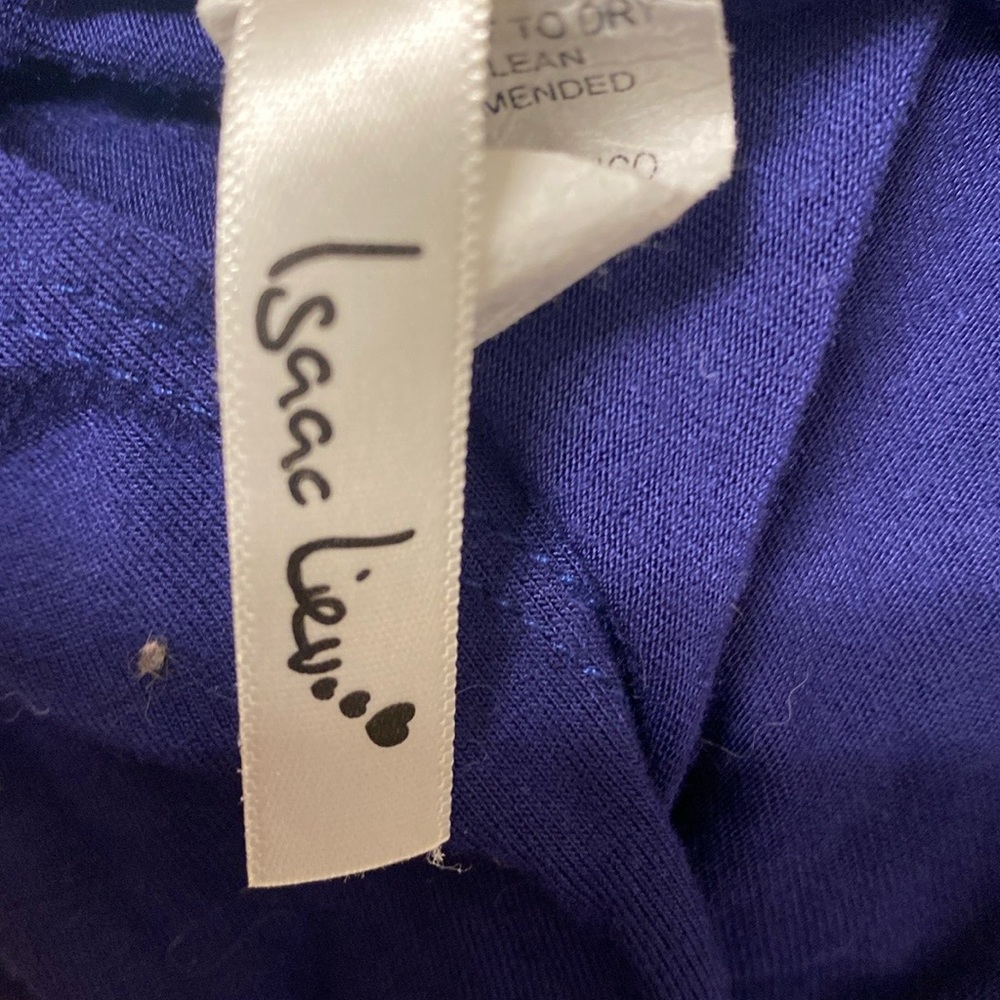 Isaac Liev Boho Cardigan, Extra Long, Royal Blue, Size L - Picture 9 of 10